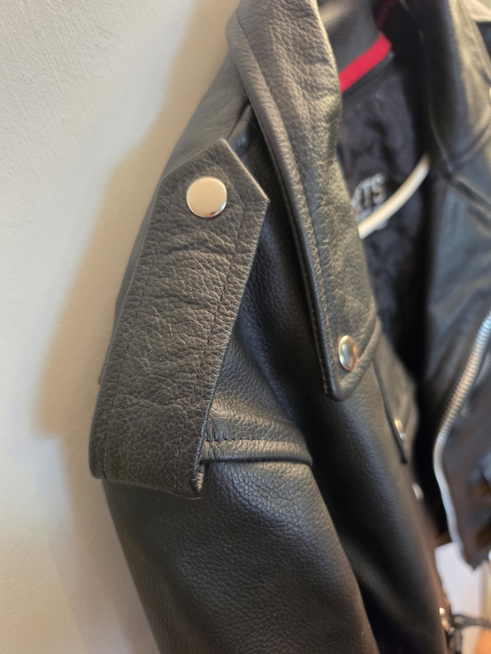 Jackets 4 BIKES Black Leather Biker Jacket - Men's - Picture 8 of 10